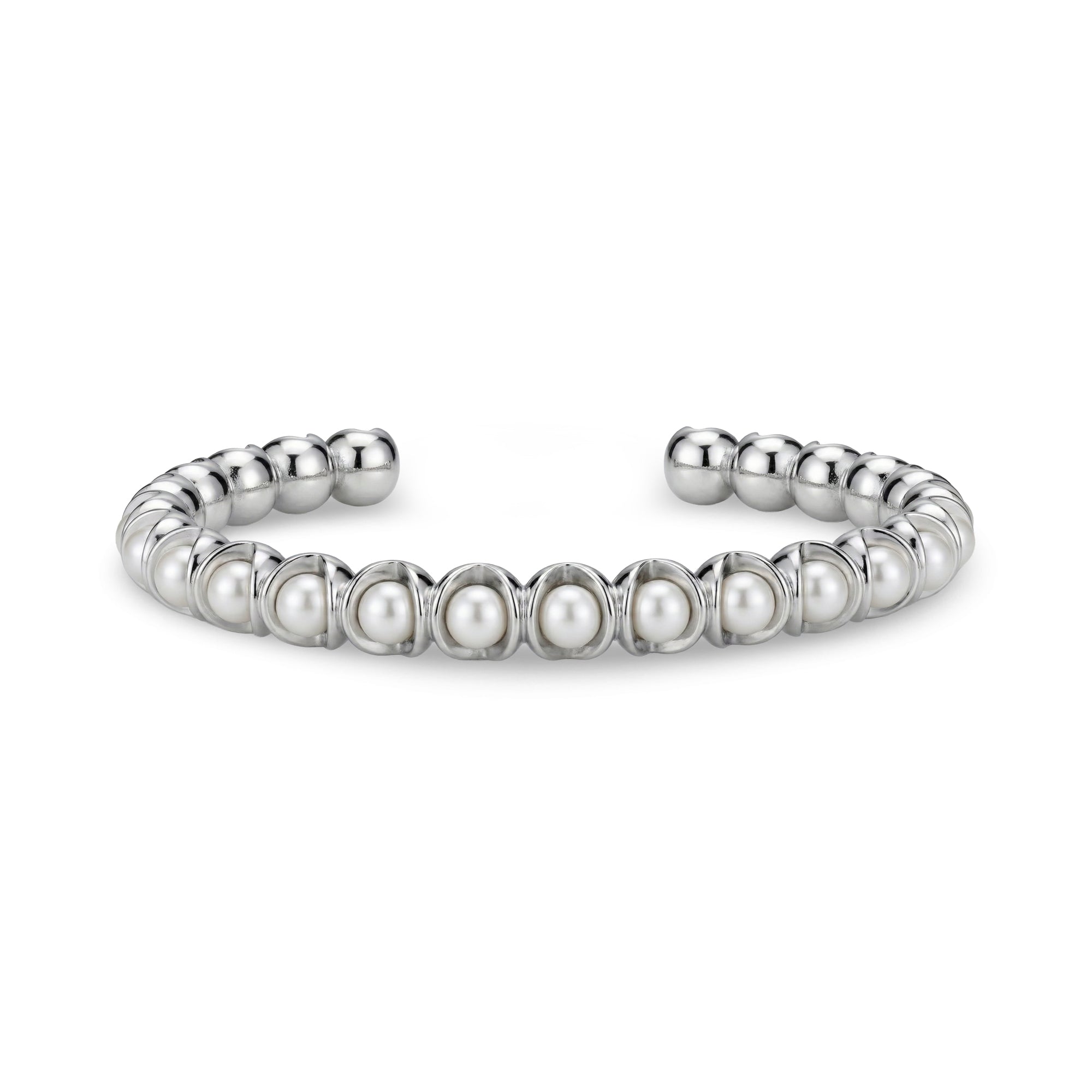 Elegant Pearl Open Cuff Bracelet for Women – The Steel Shop