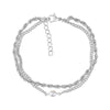 Silver tone freshwater pearl twist chain women's bracelet with lobster clasp and adjustable extension