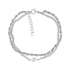 Silver tone freshwater pearl twist chain women&