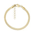 Elegant flat twist stainless steel bracelet in polished gold with lobster clasp and adjustable extension chain