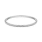 Silver tone women's bubble edge bangle bracelet with smooth rounded bubble details around edges on white background