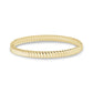 Gold fluted bangle bracelet with 6mm width and ribbed design, inner diameter 50x60mm