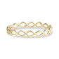 Gold infinity wave women's bangle with a polished stainless steel finish