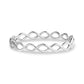 Silver infinity wave women's bangle with a polished stainless steel finish