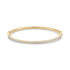 Gold-tone stainless steel bangle bracelet with pavé-set cubic zirconia stones front view
