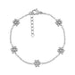 Silver stainless steel Classic Bloom Bead Bracelet with five beaded sunflower flower charms and an adjustable chain