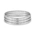 Silver polished tile link bangle bracelet with interlocking oval links, 16mm wide