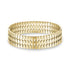 Gold polished tile link bangle bracelet featuring the same interlocking oval links design, 16mm wide