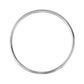 Top view of silver polished solid cuff bangle showing inner diameter and round shape