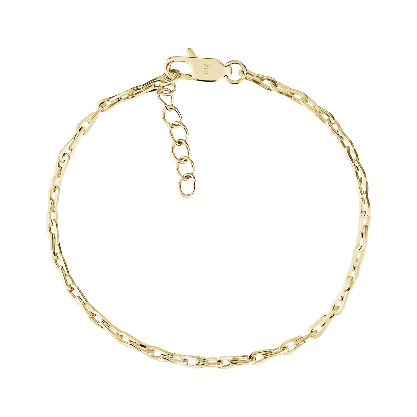 Fine link gold chain bracelet with lobster clasp and adjustable extension