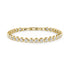 Gold bezel tennis bracelet with round cubic zirconia stones and secure clasp