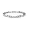 Silver bezel tennis bracelet with round cubic zirconia stones and secure clasp