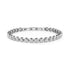 Silver bezel tennis bracelet with round cubic zirconia stones and secure clasp