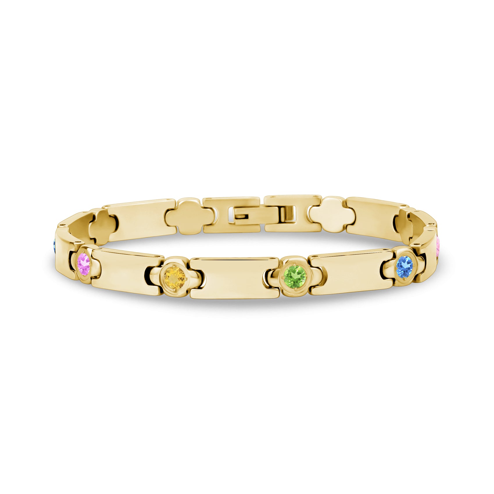 Stone-Set Link Bracelet - Women Bracelet - The Steel Shop