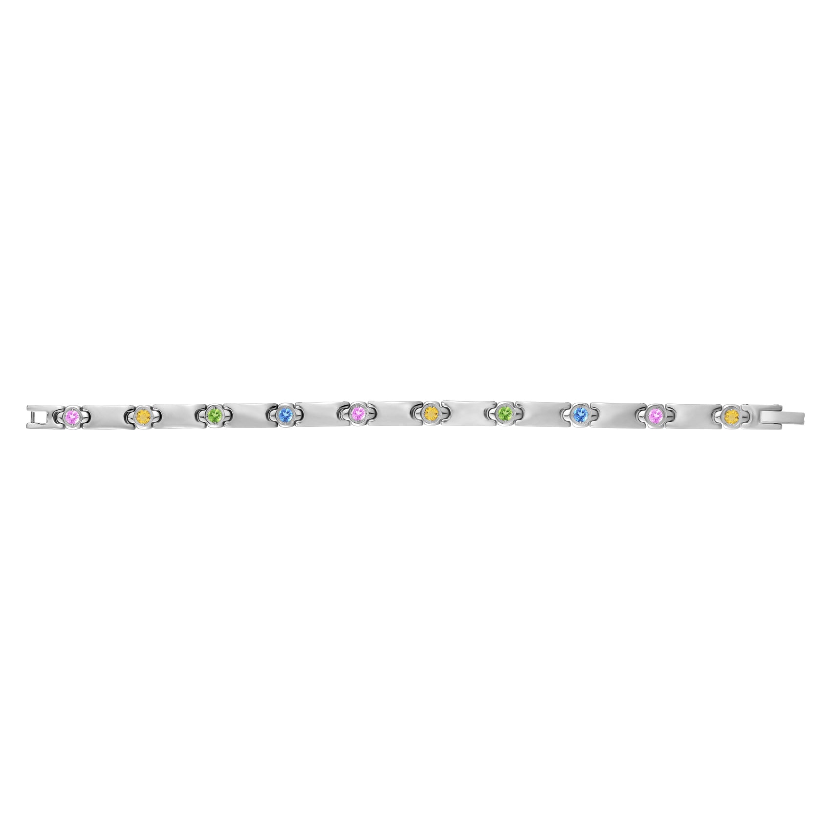 Stone-Set Link Bracelet - Women Bracelet - The Steel Shop