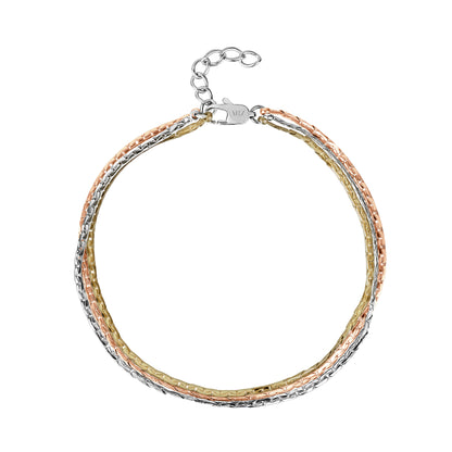 Minimalist Tri-Color Link Bracelet - Women Bracelet - The Steel Shop