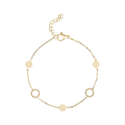 Circle and Disk Chain Bracelet - Women Bracelet - The Steel Shop