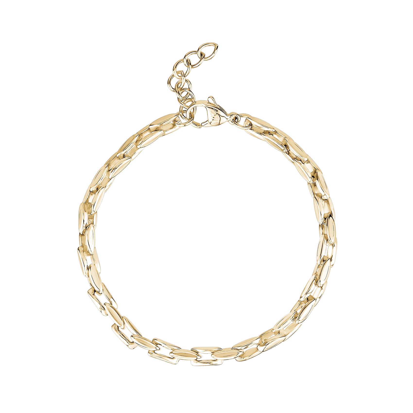Sleek Rectangular Link Bracelet - Women Bracelet - The Steel Shop