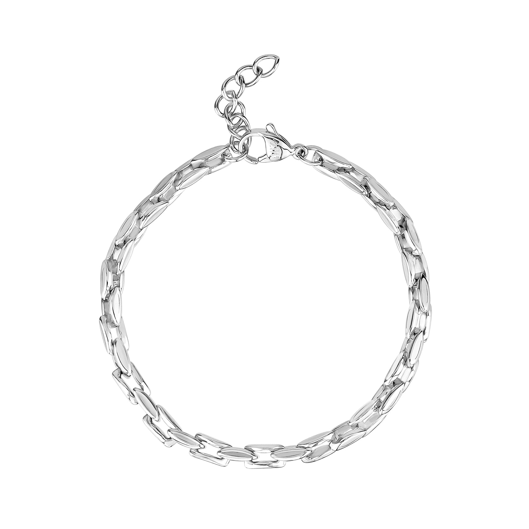 Sleek Rectangular Link Bracelet - Women Bracelet - The Steel Shop