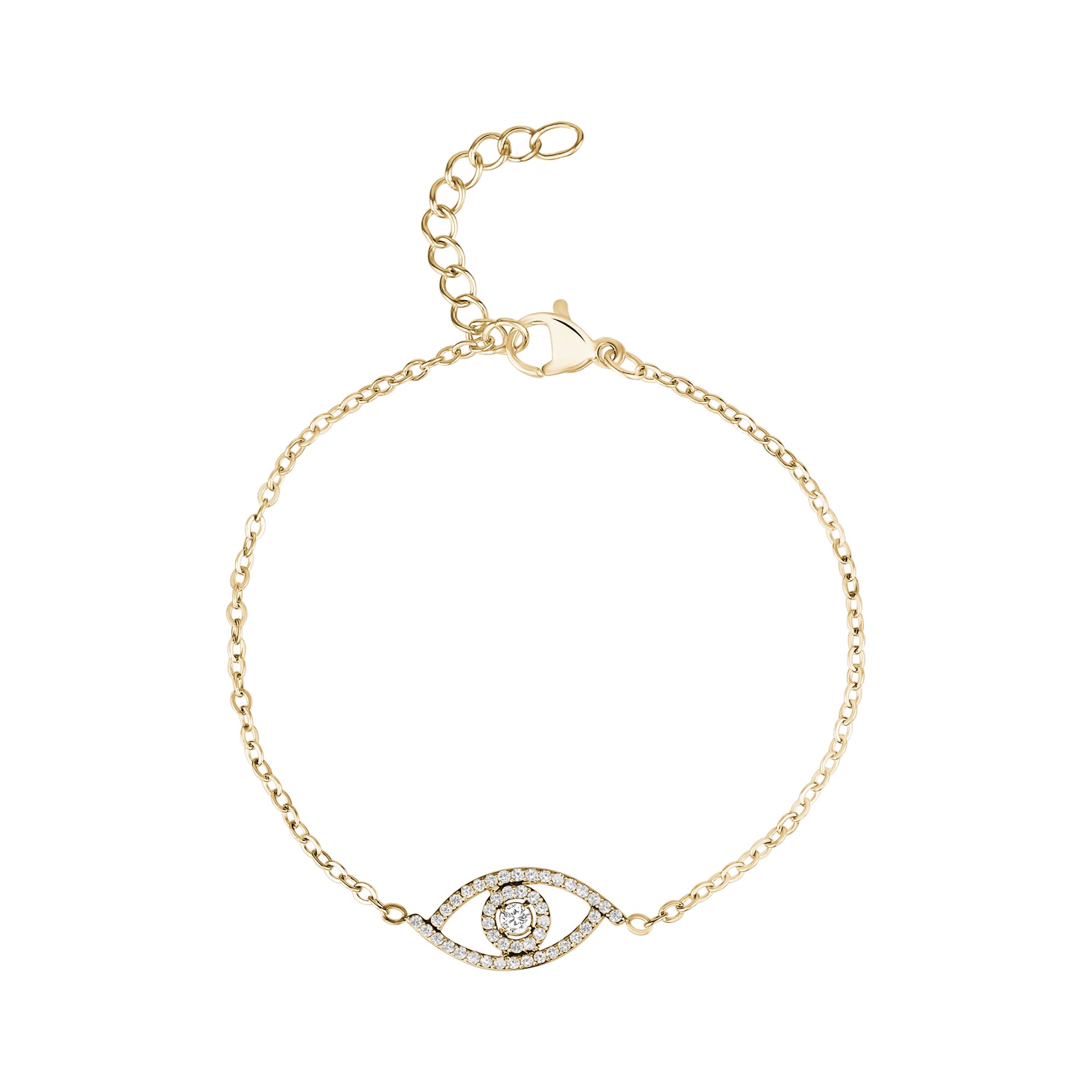 Stone-Set Protective Evil Eye Bracelet - Women Bracelet - The Steel Shop