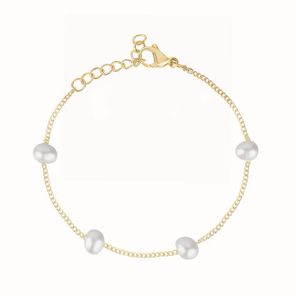 Minimalist Pearl Station Bracelet - Women Bracelet - The Steel Shop