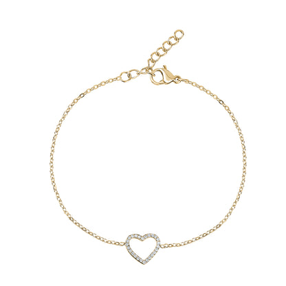 Pavé Open Heart Bracelet - Women Bracelet - The Steel Shop