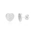 Stone-Set Domed Heart Earrings - Earrings - The Steel Shop