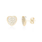 Stone-Set Domed Heart Earrings - Earrings - The Steel Shop