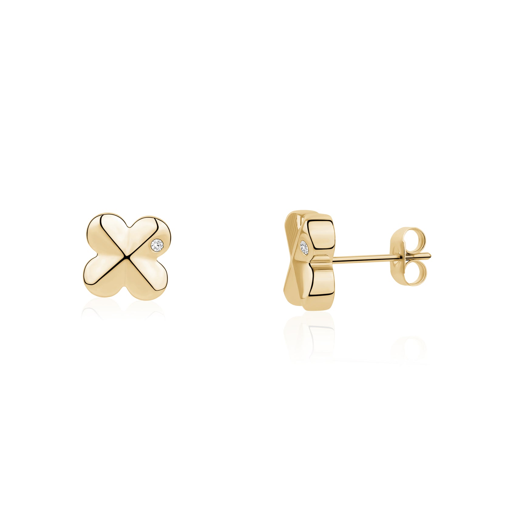 Four-Leaf Clover Stud Earrings - Earrings - The Steel Shop