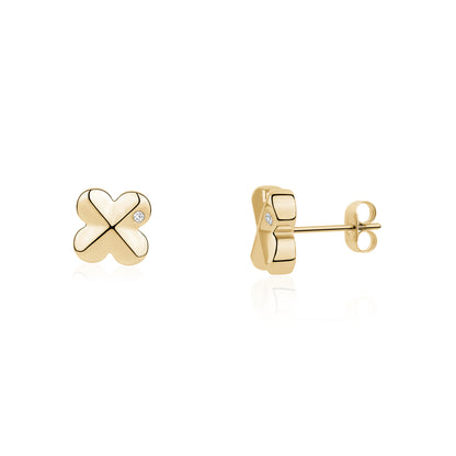 Four-Leaf Clover Stud Earrings - Earrings - The Steel Shop