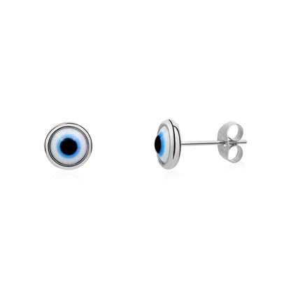 Protective Evil Eye Stud Earrings - Earrings - The Steel Shop