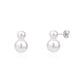 Double Pearl Stud Earrings - Earrings - The Steel Shop