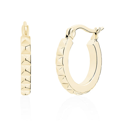 Modern Facet Hoops - Earrings - The Steel Shop