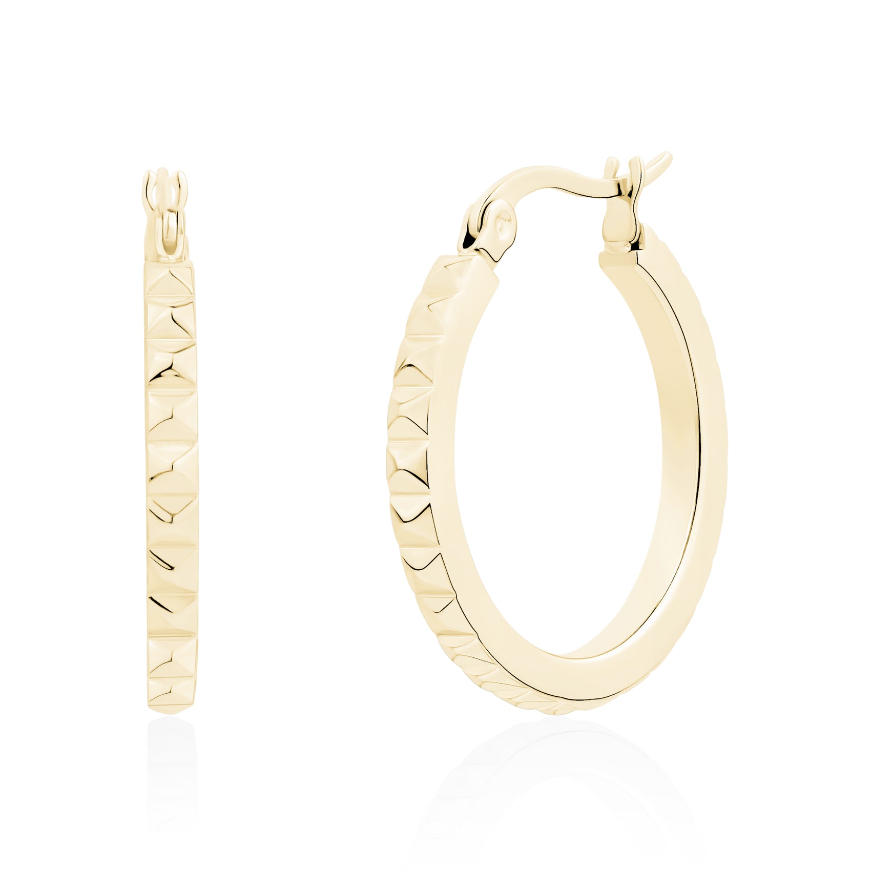 Modern Facet Hoops - Earrings - The Steel Shop