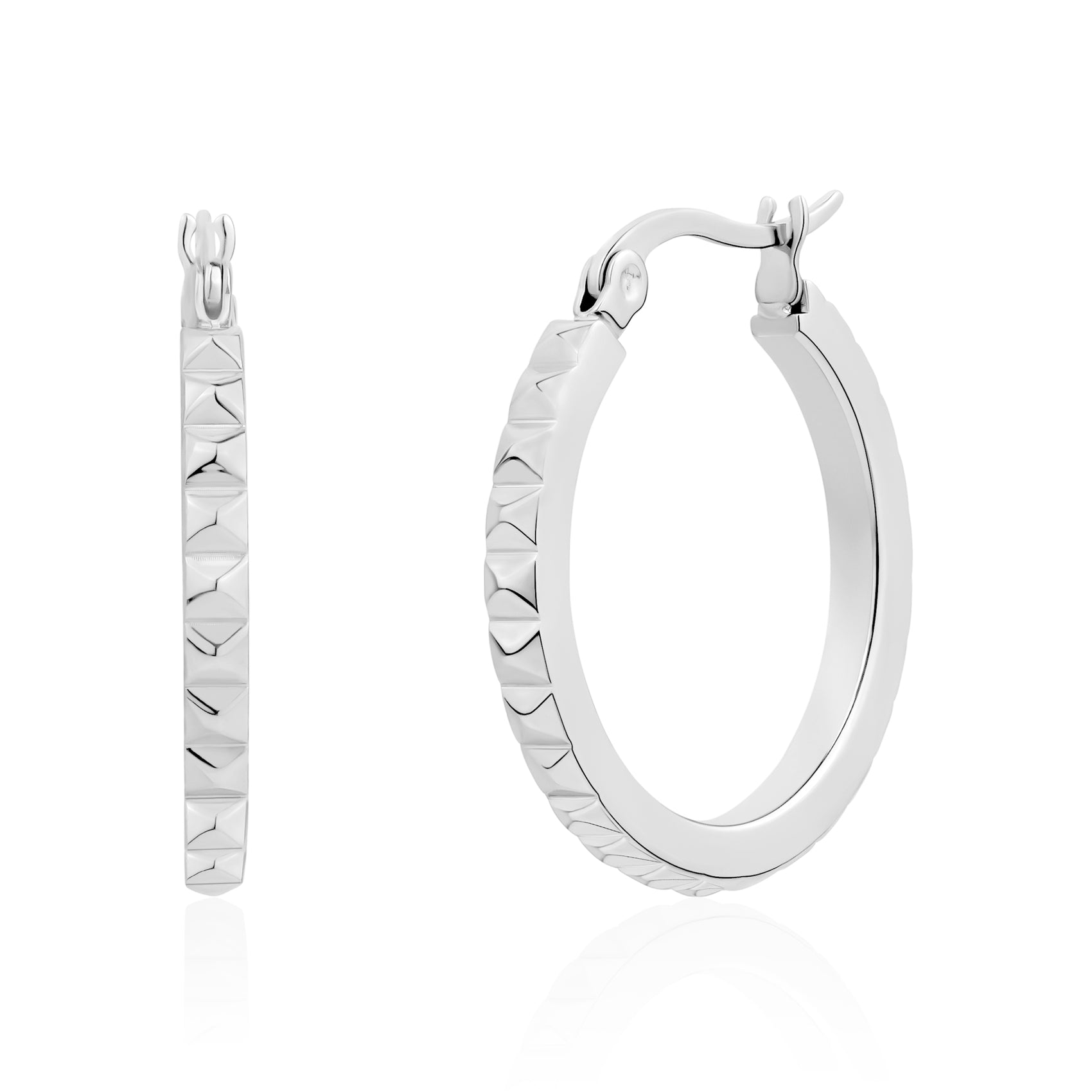 Modern Facet Hoops - Earrings - The Steel Shop