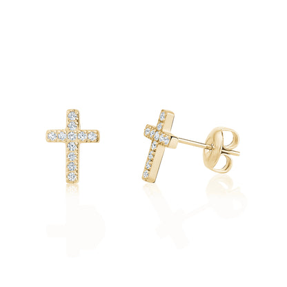 Pavé Cross Studs - Earrings - The Steel Shop