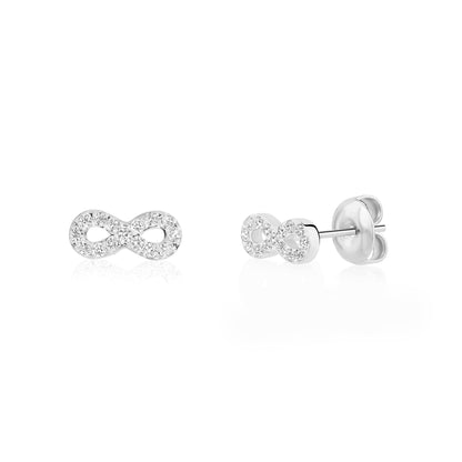 Pavé Infinity Studs - Earrings - The Steel Shop