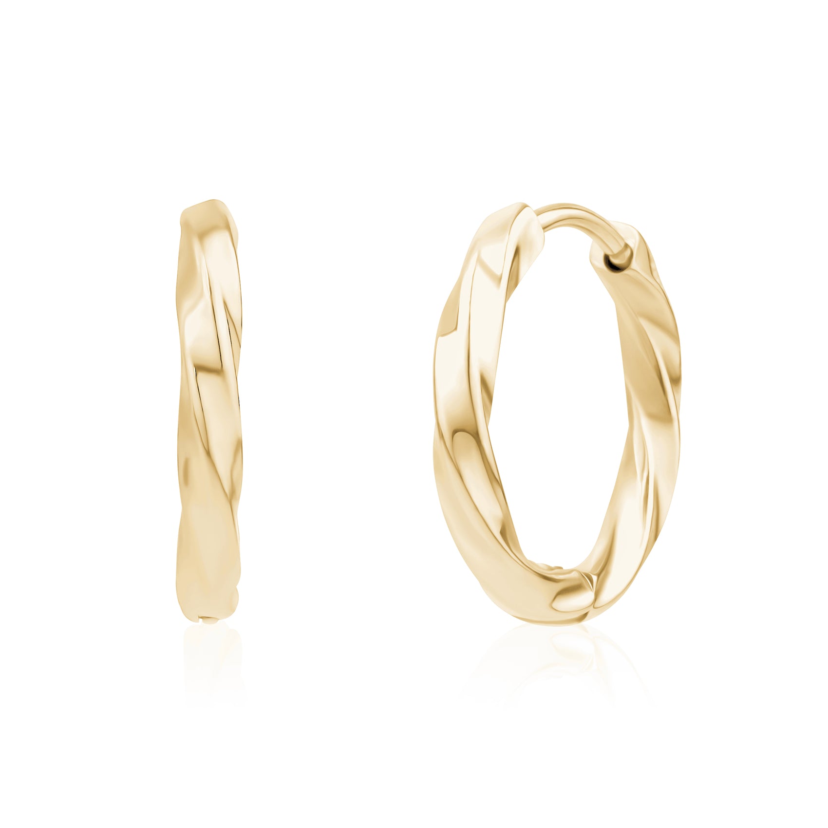 Swirl Shine Huggie Earrings - Earrings - The Steel Shop