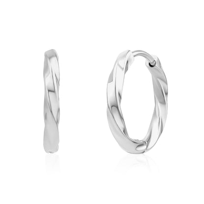 Swirl Shine Huggie Earrings - Earrings - The Steel Shop