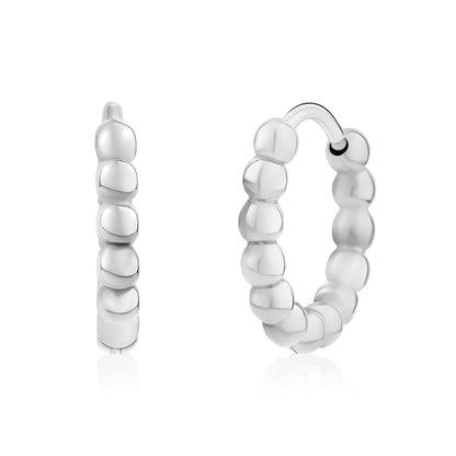 Bubble Link Huggie Earrings - Earrings - The Steel Shop