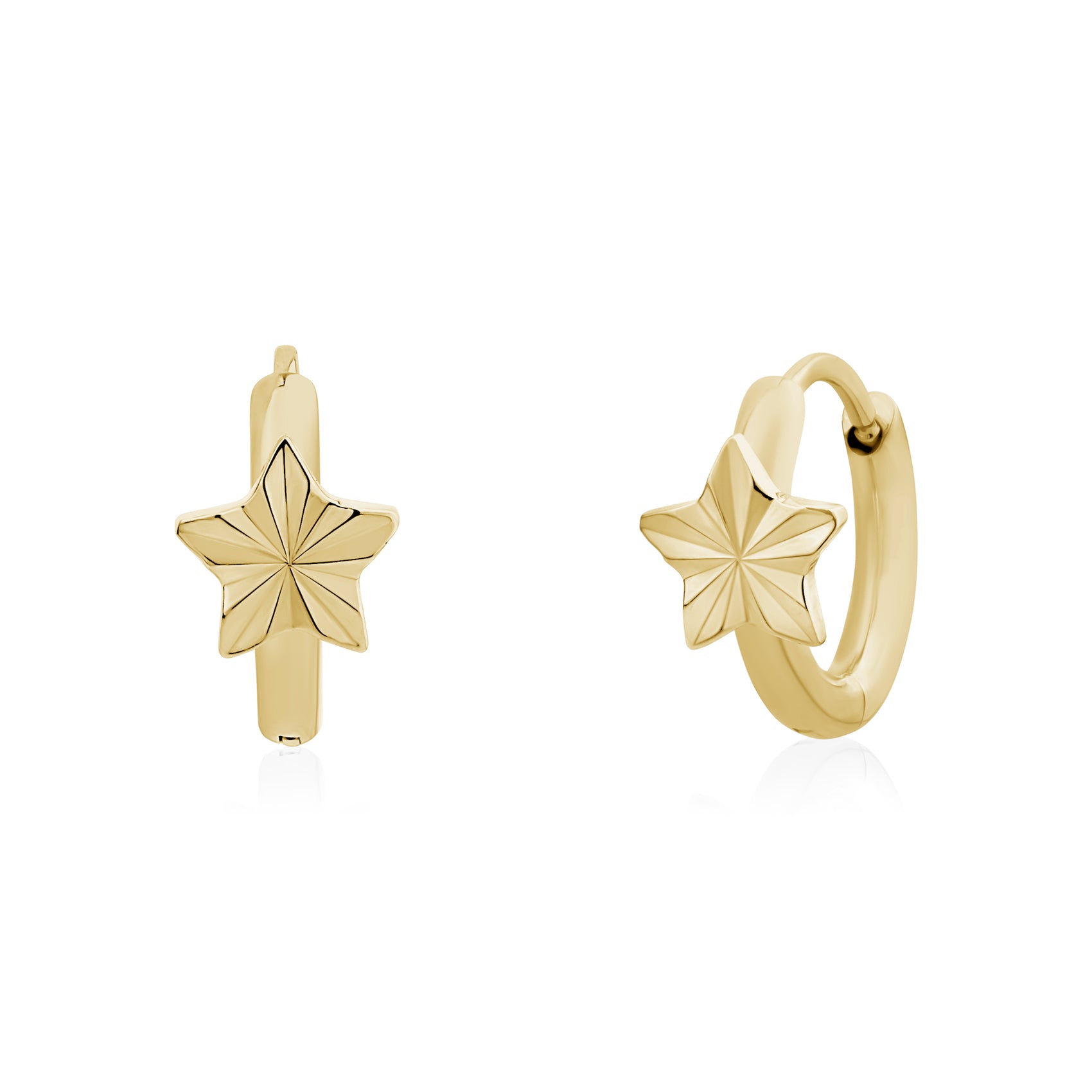 Radiant Star Huggie Hoops - Earrings - The Steel Shop