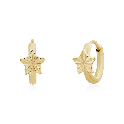 Radiant Star Huggie Hoops - Earrings - The Steel Shop