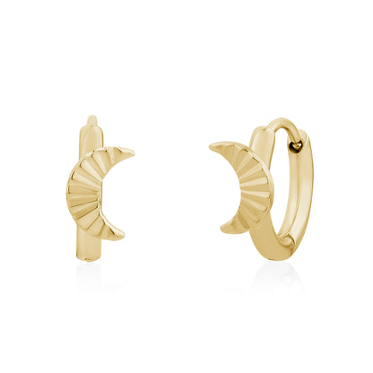 Radiant Moon Huggie Hoops - Earrings - The Steel Shop