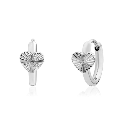 Radiant Heart Huggie Hoops - Earrings - The Steel Shop