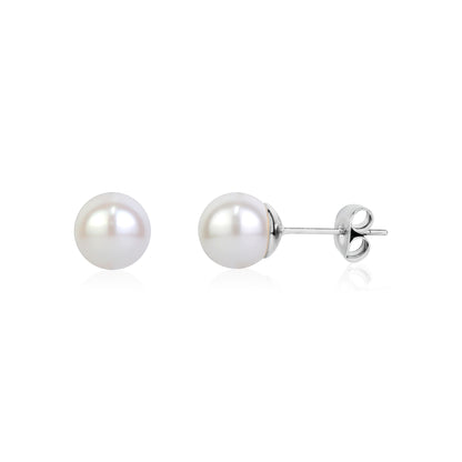 Everyday Pearl Studs | 8MM - Earrings - The Steel Shop