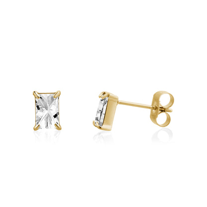 Classic Emerald-Cut Studs - Earrings - The Steel Shop