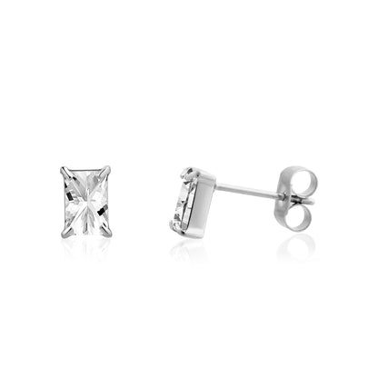 Classic Emerald-Cut Studs - Earrings - The Steel Shop