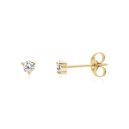 3-Prong Mini Round Stud Earrings - Earrings - The Steel Shop