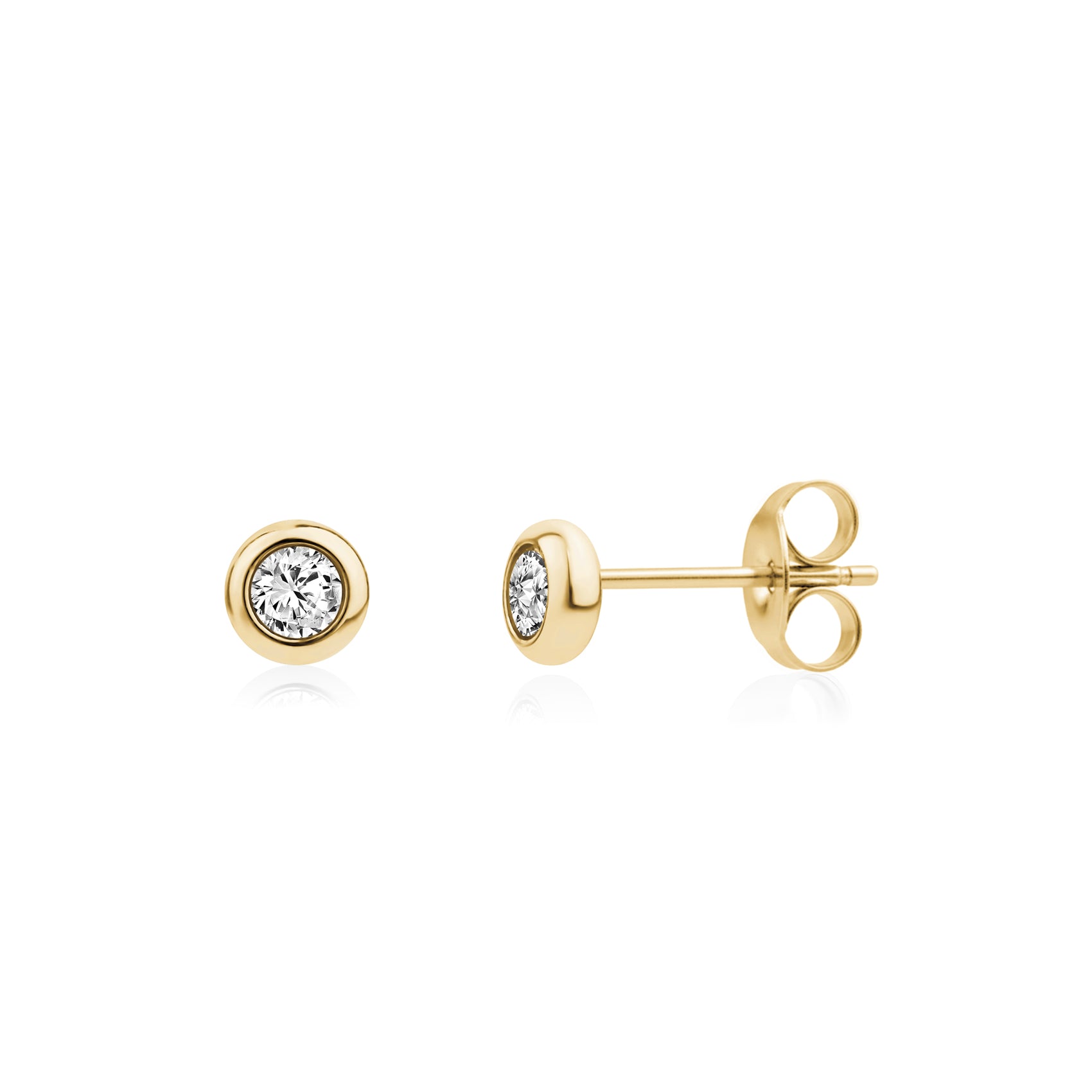 Minimalist Bezel Studs - Earrings - The Steel Shop