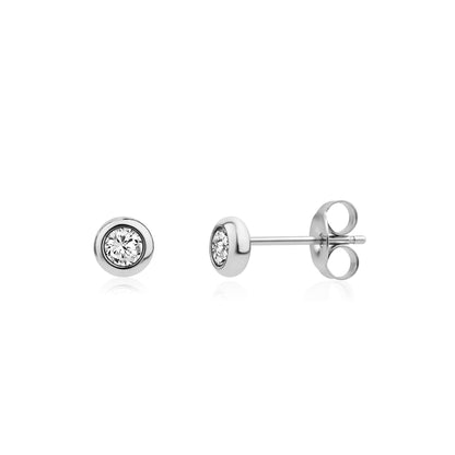 Minimalist Bezel Studs - Earrings - The Steel Shop